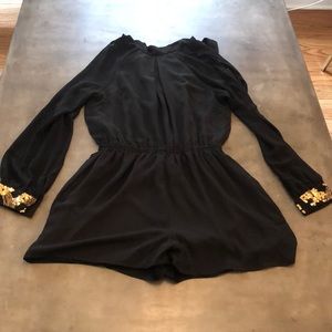 Black + Sequined Party Romper